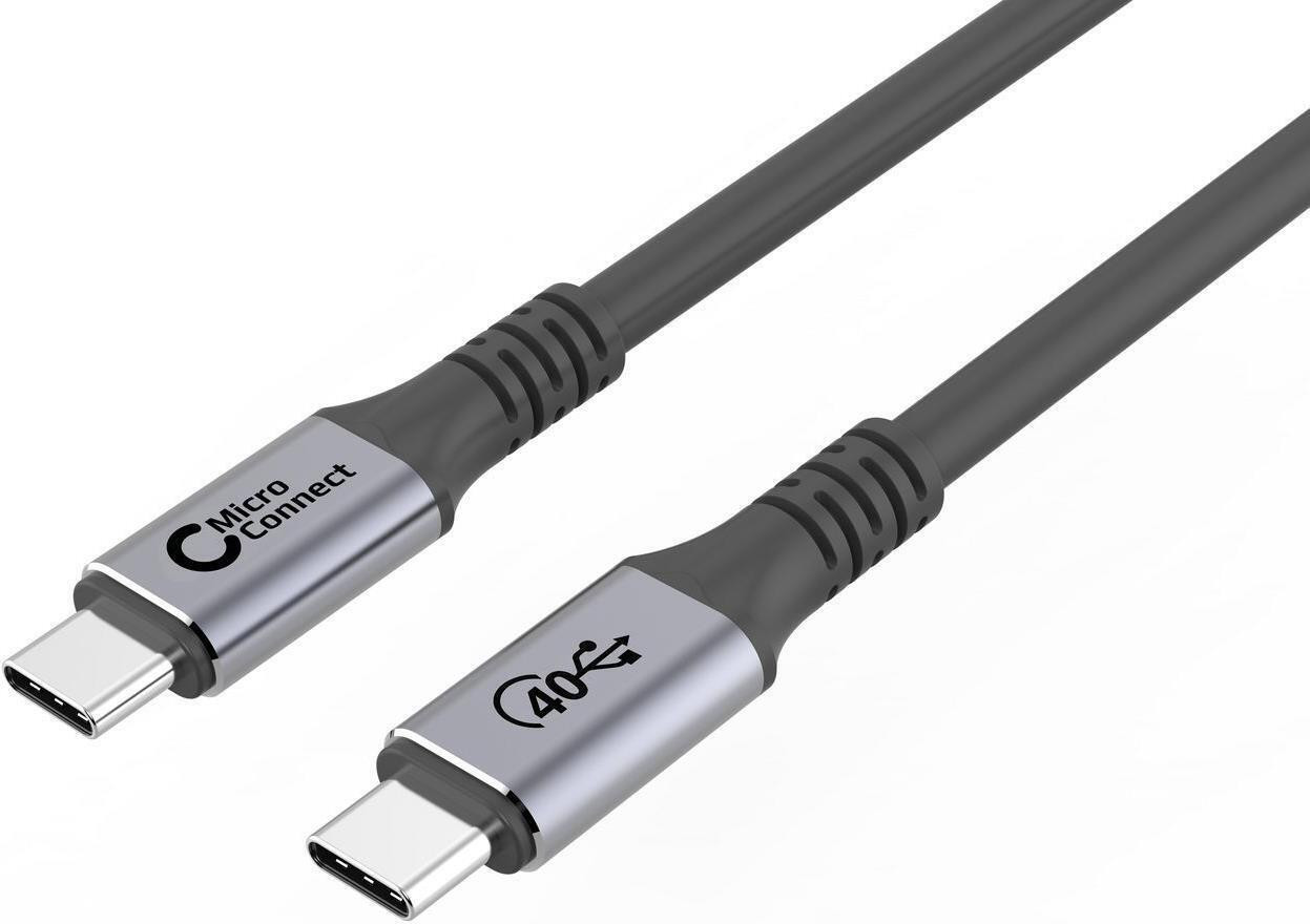 MicroConnect USB4 Gen 3x2 USB-C naar USB-C kabel, 0,25 meter, zwart