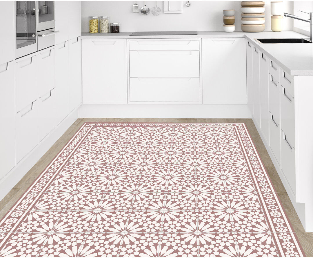 ClassicLiving Absar Rectangle Vinyl Area Rug Rectangle 3'3.4" x 4'4.4"