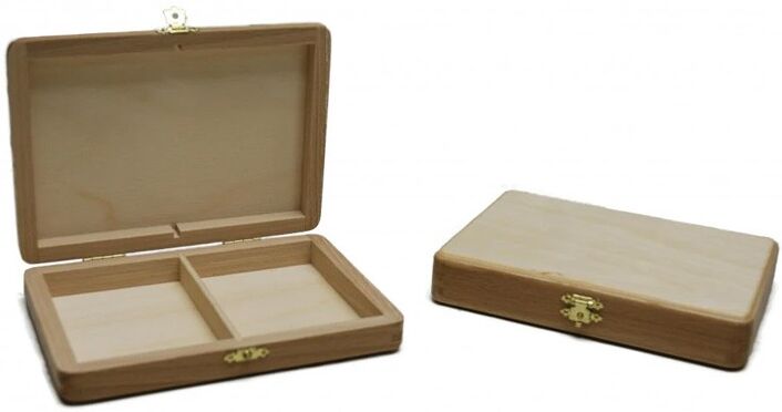 Cassette en bois brut pour 2 jeux cartes - HOT Games