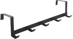 Discount Dollar Deals Household Space Saving Five Hook Door Hanger Hook, Durable Jacket Storage Rack, Easy To Install Modern Style black