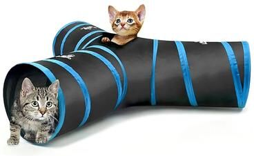 Inspired Living Pawaboo Cat Tunnel Toy With Balls And Bells, Collapsible Cat Tunnel For Indoor Play 3 Way