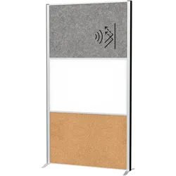 Maul, Trennwand, Stellwandsystem MAULconnecto 9651095 1xAk d.gr 1xWB 1xKork Stand (100 x 182 cm)