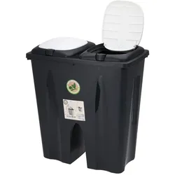 Mojawo Duo Abfalleimer Mülleimer Mülltonne Mülltrenner Deckel 2x 25 Liter