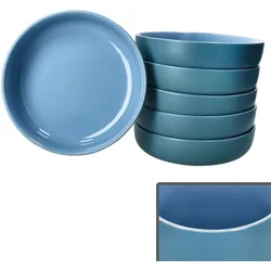 Ritzenhoff 6x Jasper Suppenteller 610ml Ozeanblau Steingut 4 Pers. tiefe Teller