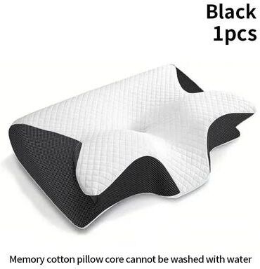 Uplift Treasures 2 In 1 Ergonomic Memory Foam Neck Pillow black