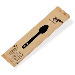 VEPATIM 500x BIO-Nature Holz Kaffeelöffel aus Holz einzeln hygienisch verpackt 11cm