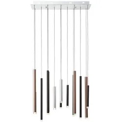 BRILLIANT Lampe Cembalo LED Pendelleuchte 14flg braun/Kaffee   14x 4W LED integriert, 293lm, 3000K   In 3 Stufen über Wandschalter dimmbar   In der Höhe einstellbar / Kabel kürzbar