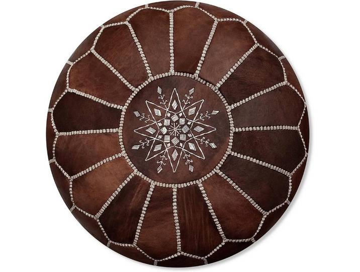 ALMADIH Pouf Leder Pouf Marokkanischer Echtleder Handarbeit Sitzsack