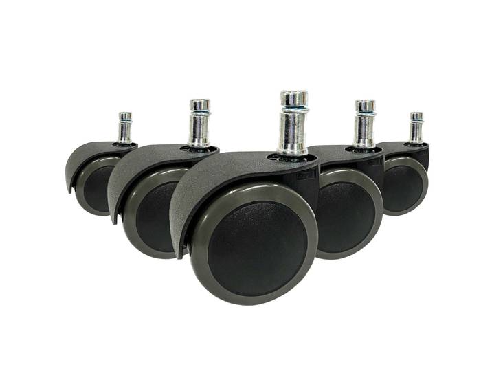 5x Roulettes Pour Sols Durs Rolo Easy 11 Mm / 50 Mm (lot De 5) Hjh Office