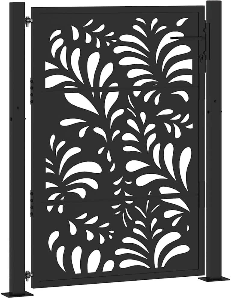 Ivy Bronx Weathering Steel Gate Black 105 x 130 cm