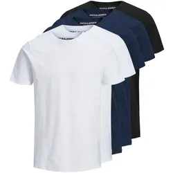 Jack & Jones Herren Rundhals T-Shirt JJEORGANIC BASIC Regular Fit 5er Pack - Black Pack 2White  2Navy 1Black - L