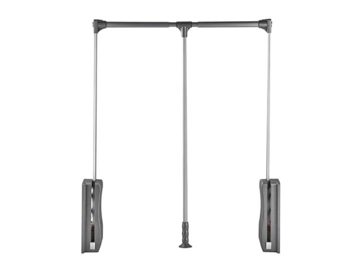 Kleiderschrank/Kleiderschrank-Hebeschlitten, Herunterziehbarer, Breitenverstellbarer Kleiderbügel, Platzsparendes, Leichtes Aufbewahrungssystem Aus Aluminiumstangen, 30 Kg Tragkraft (Color : Gray, S
