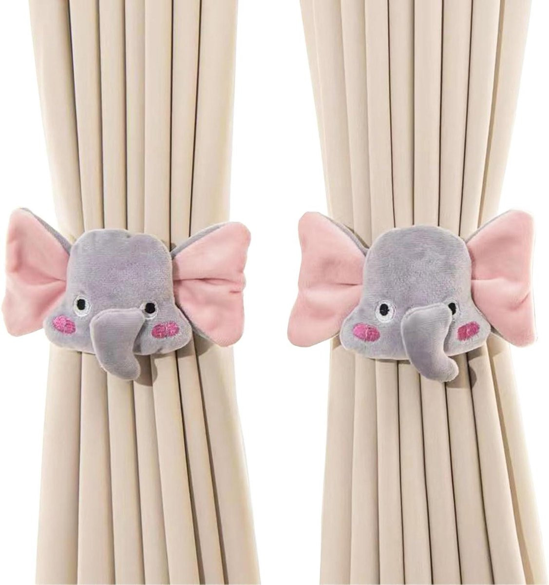 Olifant Gordijnbinders Bloem - 2 stuks Gordijnclips Touw voor Raambekleding Decoratie