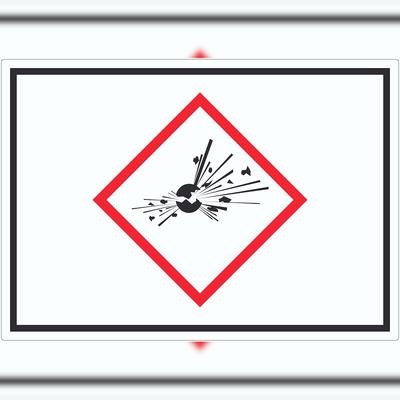 HB-Druck Aufkleber Instabile explosive Stoffe Symbol Explosion A5 (148x210mm)