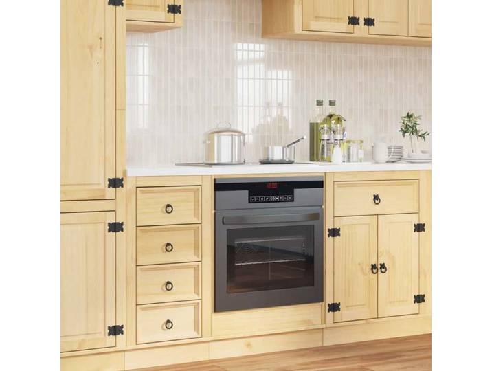 Armoire Ski Brun Miel Cabinet de cuisine 1 PC Buffet vaisselier bois de pin massif - 60 x 46 x 81 cm@xfc77z