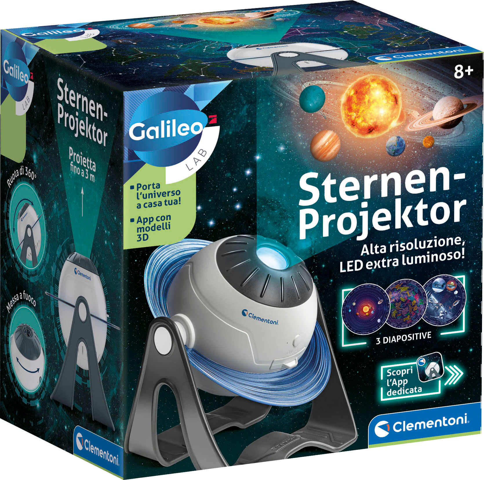 Experimentierkasten CLEMENTONI "Galileo Lab, Sternen-Projektor", Kinder, bunt (weiß, neutral), Experimentierkästen Experimentierkasten, Made in Europe