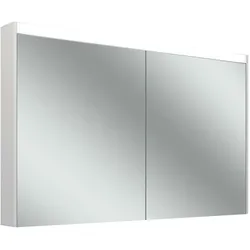 Schneider OBJECT Line Superior LED-Spiegelschrank, 2 Türen 65/65cm, 1295x123x743mm, Beleuchtung oben dimmbar, 3 Steckdosen, 205.130.01.02, Ausführung: CH-Norm/Korpus weiß/4000K