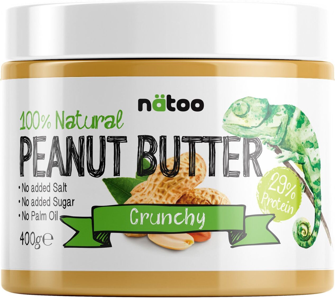 NATOO 100% Natural Peanut Butter Crunchy 400 Grammi 