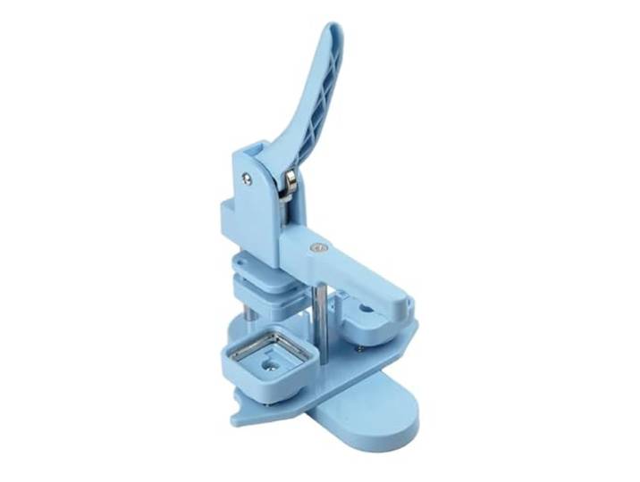 Badge Making Kit 50x50mm ABS Quadratische Abzeichen Button Maker Rotary Button Press Maschine Für Kühlschrank Weiche Magnet Herstellung Abzeichen Button Badge Press Maschine(Light-blue)