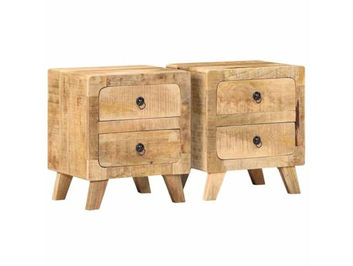 Heofavd Nachttisch 2er Set 40x32x46 cm Massivholz Mango Beistelltisch
