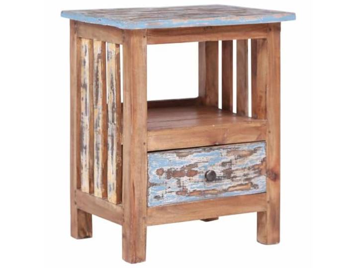 HEFZGDB Massiver Mahagoni Nachttisch 41x30x50 cm mit Schublade aus Altholz Handgefertigt Einzigartiges Möbelstück für Wohnzimmer als Couchtisch oder Schlafzimmer