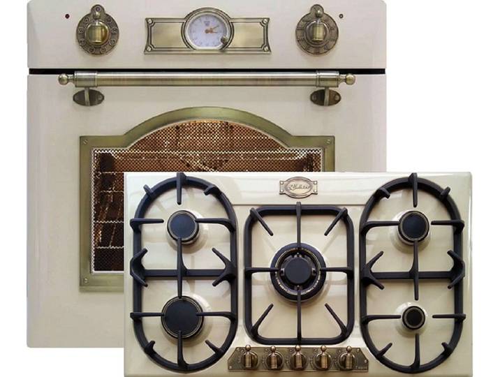 Kaiser Küchengeräte Backofen-Set EG 6345 ElfEm+KG 9325 ElfEm.., mit 1-fach-Teleskopauszug, Einbau Gasbackofen 67L Gas+Gas-Kochfeld 90cm