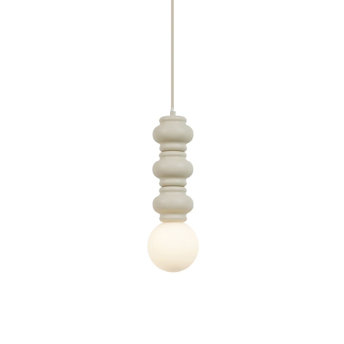 Qazqa Retro hanglamp beige met glazen bol in warm wit
