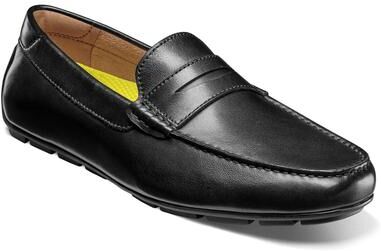 Florsheim Motor Smooth Moc Toe Penny Driver - Mens 14 Black Slip On Medium