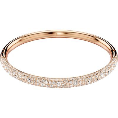 Armreif SWAROVSKI "Schmuck Geschenk Sublima Armreif" Gr. L, rosa (roségoldfarben, kristallweiß, kristallweiß), Armbänder, Damen, L, Metall, Armreif, mit Swarovski Kristall