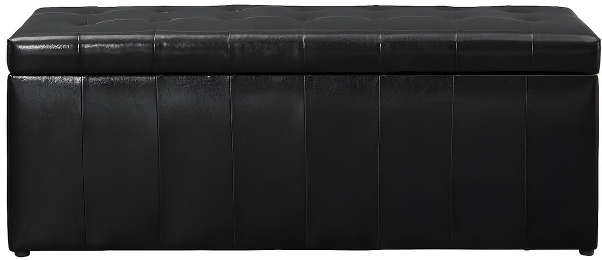 Vente-unique Bankje met opbergruimte CONCIERTO van kunstleer - Zwart - B: 130 cm, H: 49 cm, D: 49 cm