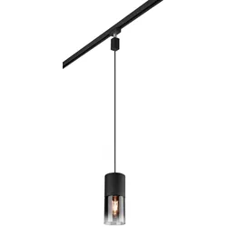 Trio Pendelleuchte Duoline Glas Schwarz