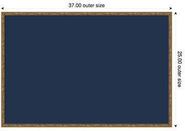 Amanti Art Midnight Blue Fabric Pinboard, Belvedere Framed Bulletin Board for Wall Organization