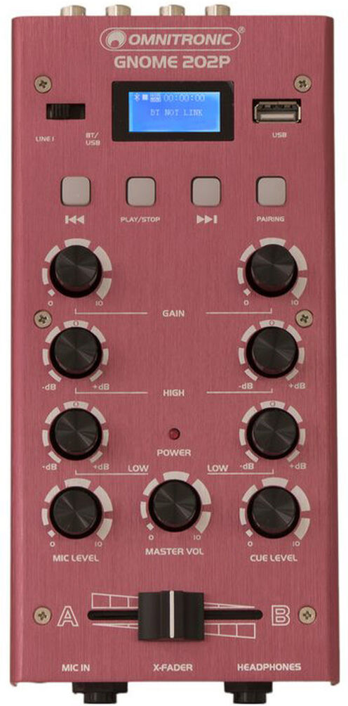 Omnitronic Gnome-202p Mini-Mixer Rot