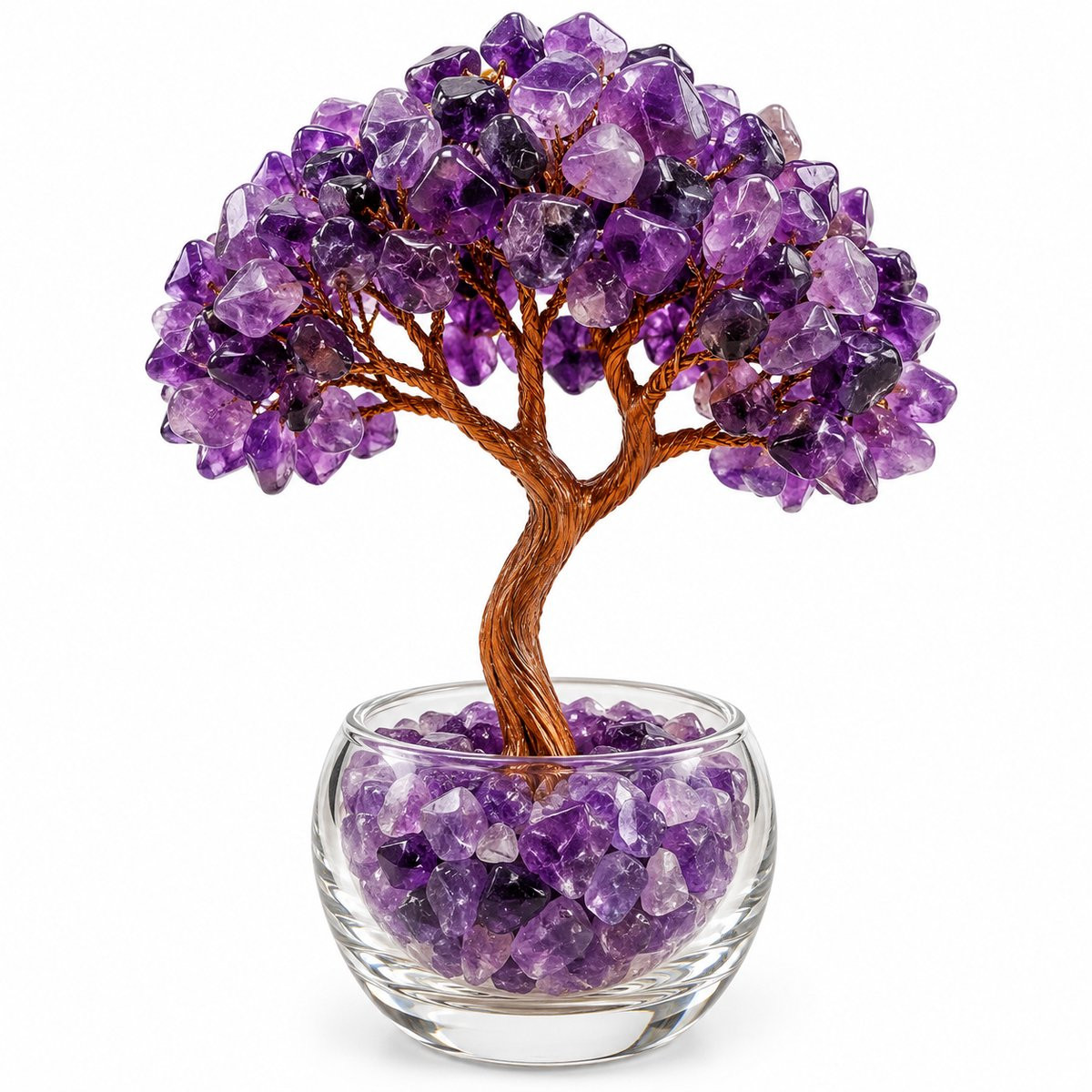 S4H Amethist Edelsteenboom – Levensboom met Echte Amethist voor Rust en Balans