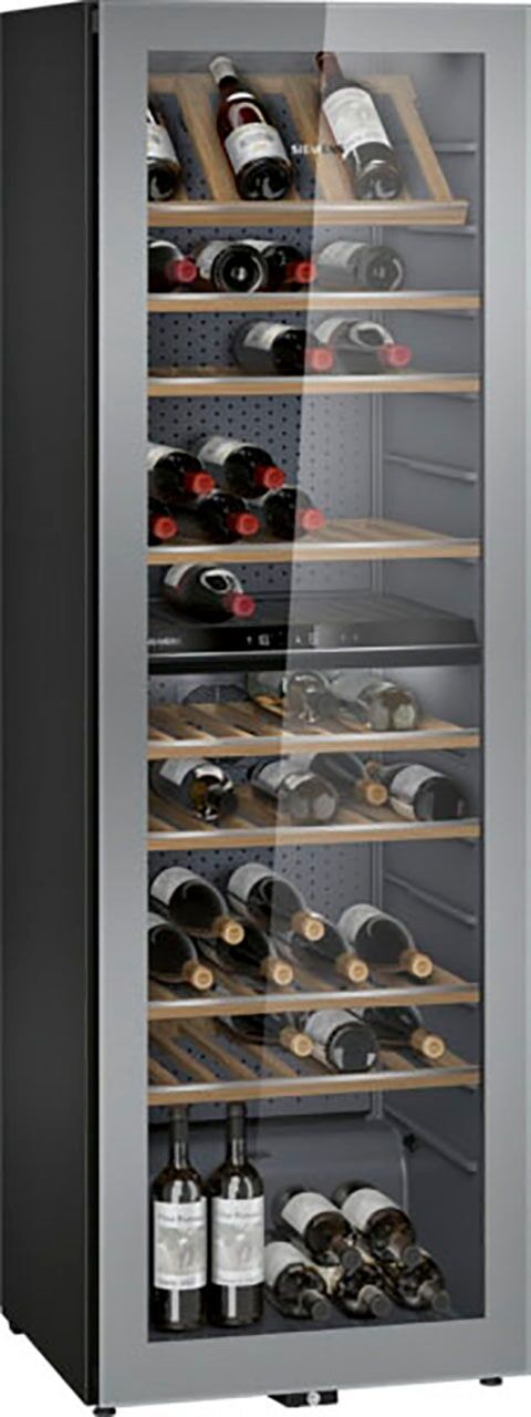 SIEMENS Weinkühlschrank "KW36KATGA", Energieeffizienz: G (A-G), silber (silberfarben), B:60cm H:186cm T:61cm, Weinkühlschränke