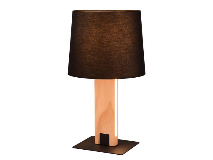 Lampe de table Rahul Ø 28cm Noir Tissu mélangé E27