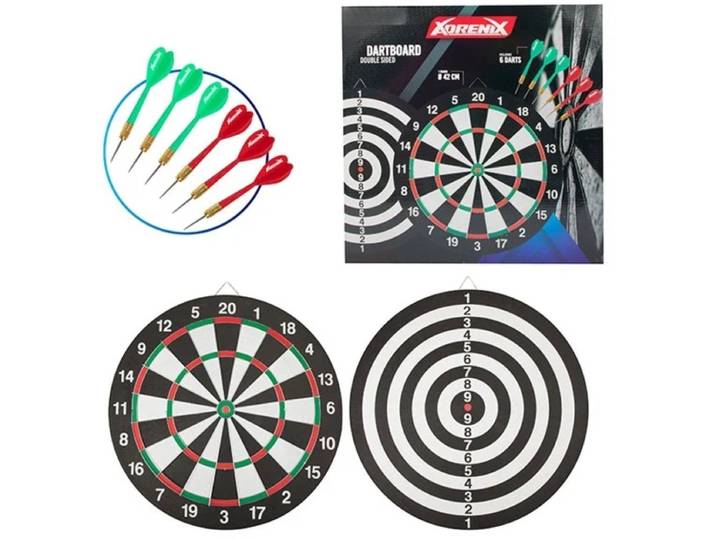 Adrenix Dartbord Klassiek - Dartbord - 42cm - 6 stuks