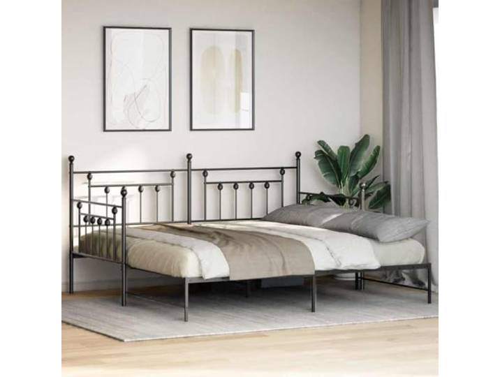 KTHLBRH Gestell Daybed Stahl schwarz 90 x 200 cm Mit Lattenrost, pulverbeschichtet, kratzfest, leicht zu reinigen, für den täglichen Gebrauch