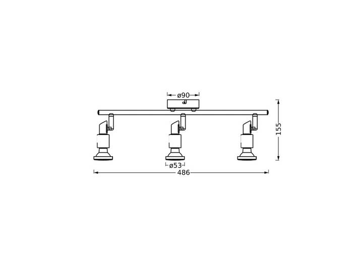 OSRAM Deckenstrahler, schwarz 3-flg. Metall GU10-LED 927 dim, dimmbar, schwarz, Metall