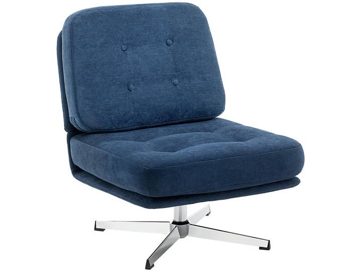Homcom Loungesessel aus Polyester Dunkelblau, Metall, Füllung: Federn, 70x84x87 cm, Esszimmer, Stuhl, Armlehnstühle