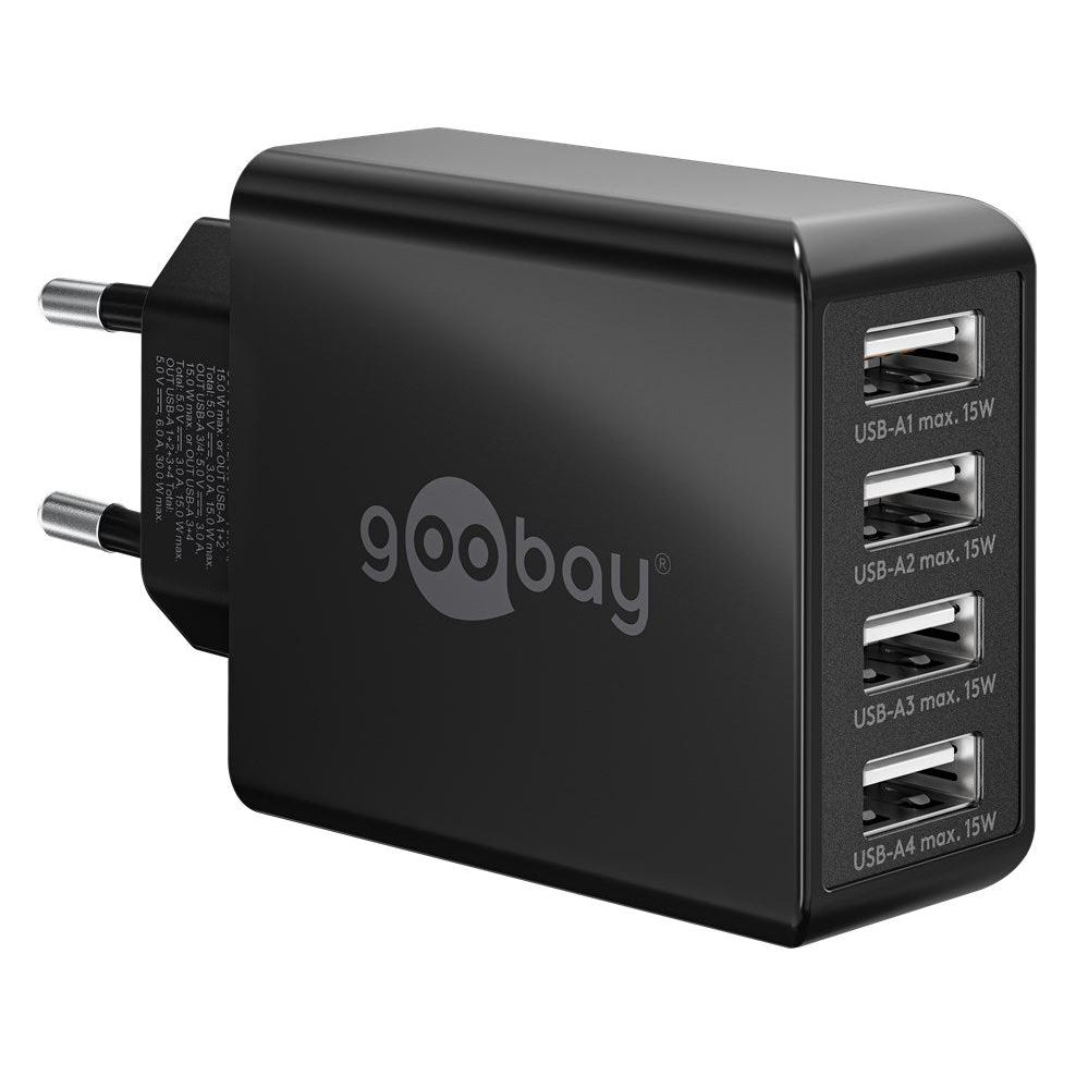 Goobay 4-fach Ladegerät (30 W, 4 Ports) (44953)