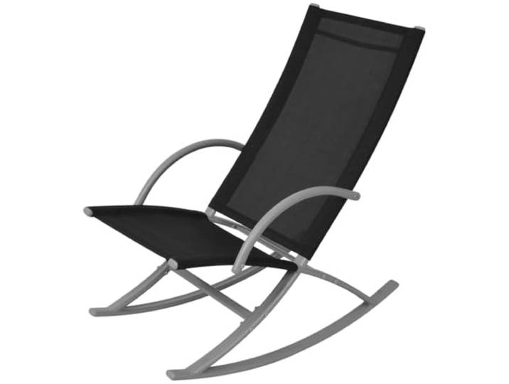 HEFZGDB Garten-Schaukelstuhl-Set aus Stahl mit 2 strapazierfähigen Textiline Sesseln für Terrasse und Outdoor-Entspannung, 110 kg Tragkraft pro Stuhl, leicht zu reinigen und mobil