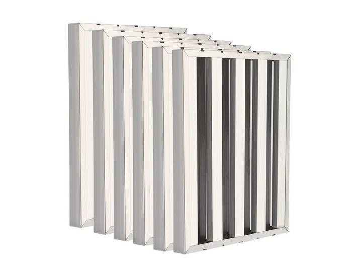 GarveeMore Wasserhahn-Wasserfilter Gewerbl Fettfilter 49,5x49,5cm Edelstahl 6 Rillen