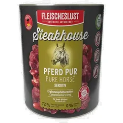 Fleischeslust Steakhouse Pferd pur | 6x 800g Reinfleisch Hundefutter