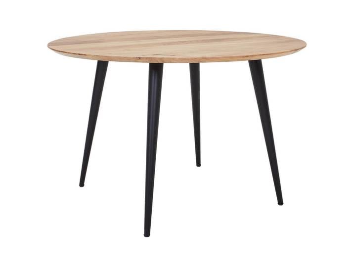 Livetastic Esstisch, Schwarz, Akazie, Holz, Akazie, vollmassiv, Holz, rund, konisch, 120x76x120 cm, Esszimmer, Tische, Esstische, Esstische rund