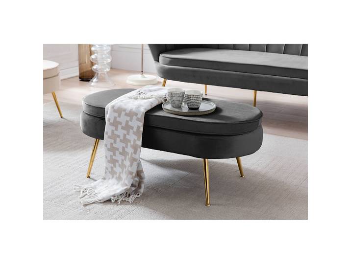 Polsterhocker Ralemo 99 x 40 x 44cm Schwarz/Schwarz