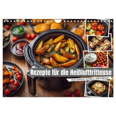 Rezepte für die Heißluftfritteuse - vegetarisch, schnell und einfach (Wandkalender 2026 DIN A4 quer), CALVENDO Monatskalender