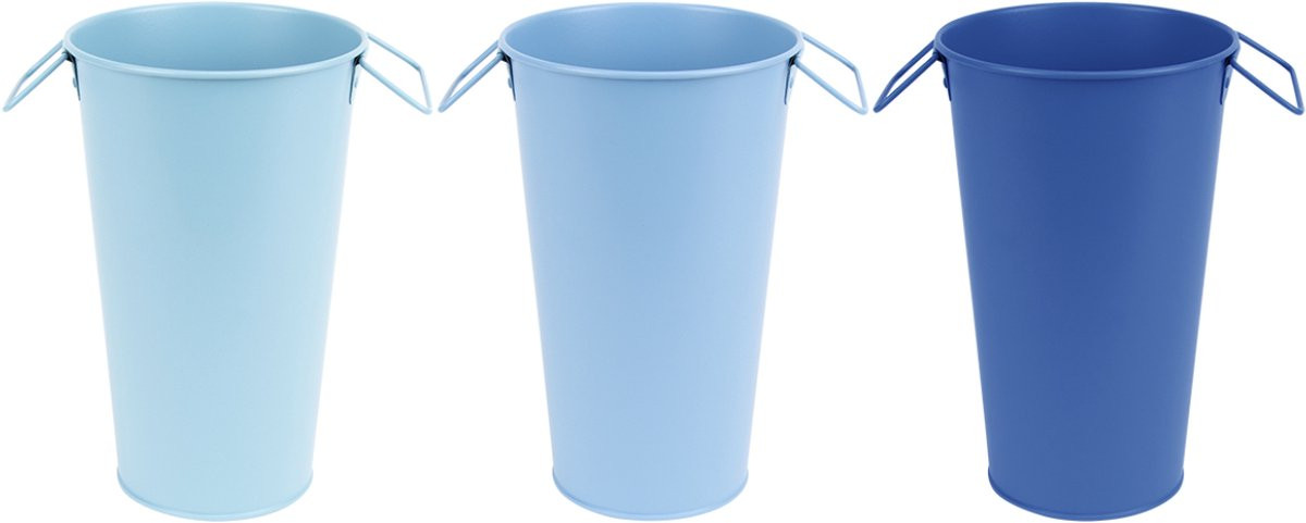 Esschert Design 50 tinten blauw vaas, Hoogte: 18 cm