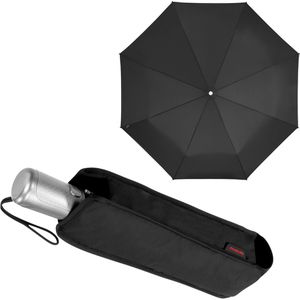 Samsonite Regenschirm Alu Drop S Safe, schwarz, windsicher, Auf-Zu-Automatik, Ø 98 cm, 28,5 cm, Taschenschirm