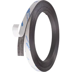 SPRINTIS Magnetband selbstklebend, 5 m Rolle, 10 mm breit, anisotropes Design für hohe Haftkraft, geeignet für Büro, Werkstatt und DIY-Projekte, Ferrit, schwarz